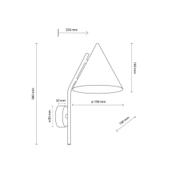 Wandleuchte Metall Schwarz H: 38 cm E27 Retro Design