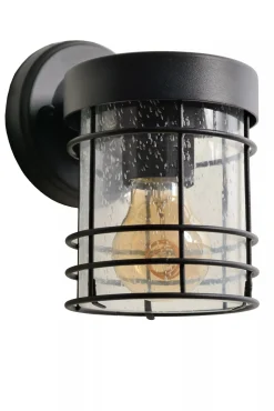 Wandleuchte Metall Schwarz IP23 E27 Haus Haustür Garten