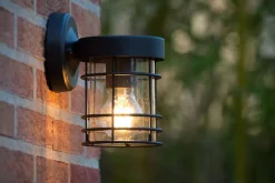 Wandleuchte Metall Schwarz IP23 E27 Haus Haustür Garten