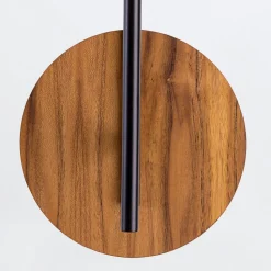 Wandleuchte Metall Teak Holz Furnier GU10 50 cm hoch