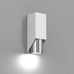 Wandleuchte Metall Weiß Chrom GU10 stilvoll akzentuiert