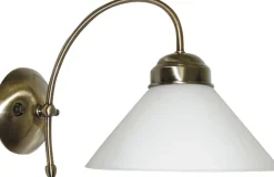 Wandleuchte mit Glasschirm Antik