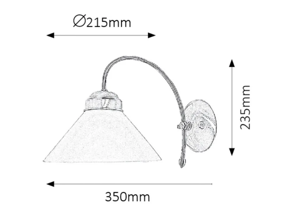 Wandleuchte mit Glasschirm Antik