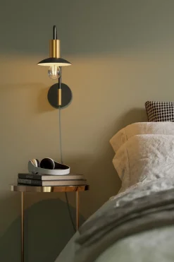 Wandleuchte mit Kabel Metall E27 Schwenkarm 35 cm hoch