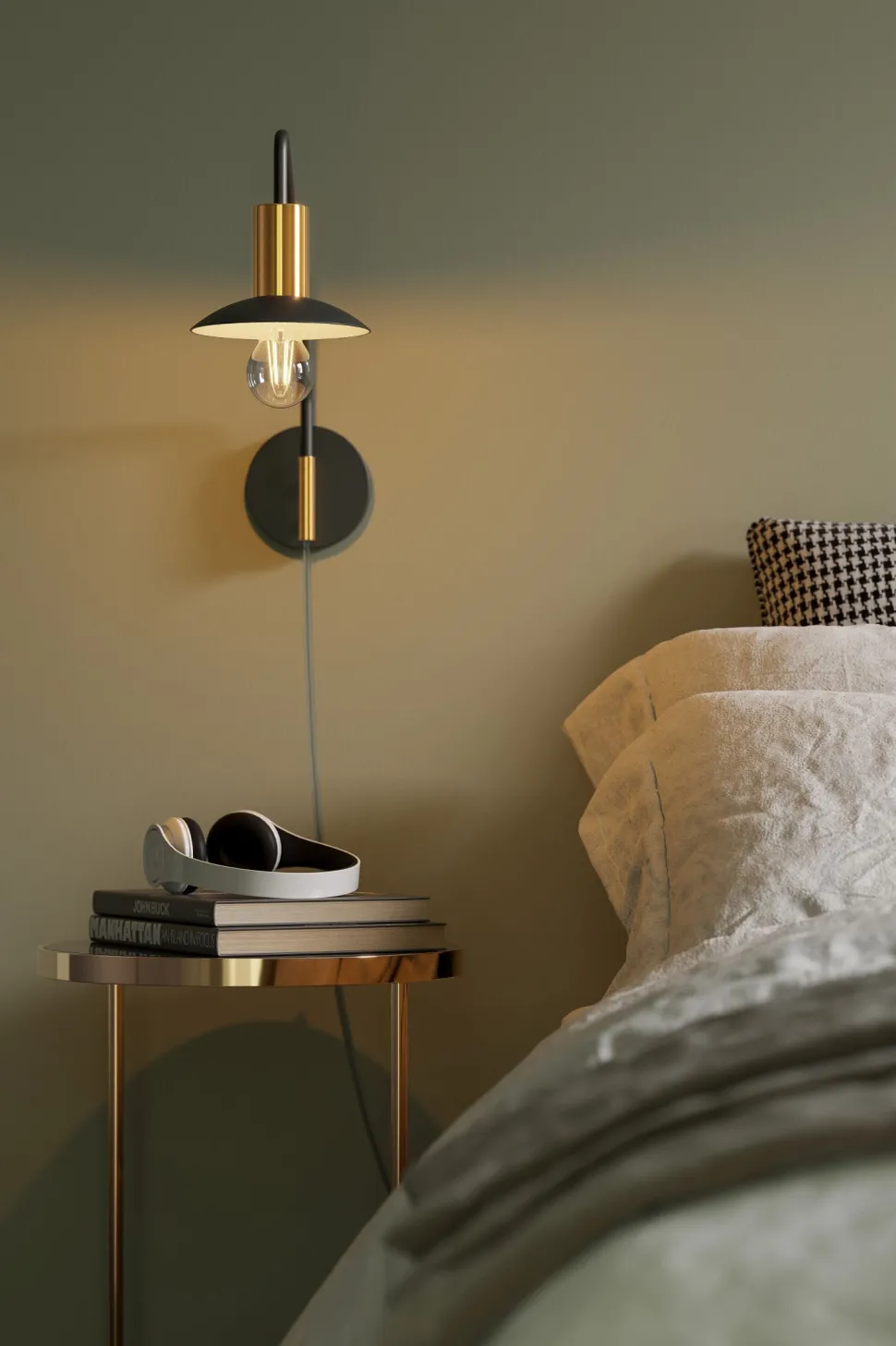 Wandleuchte mit Kabel Metall E27 Schwenkarm 35 cm hoch