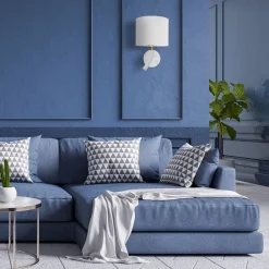 Wandleuchte mit Leselampe Schalter Weiß Gold DEMETRIO