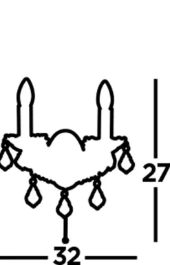 Wandleuchte mit Schalter 2-flammig E14 in Messing Antik