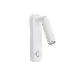 Wandleuchte mit Schalter H: 22 cm schwenkbar Weiß Metall G9