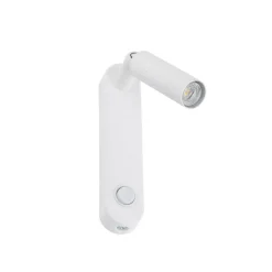 Wandleuchte mit Schalter H: 22 cm schwenkbar Weiß Metall G9