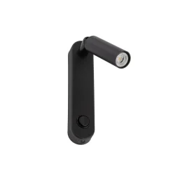 Wandleuchte mit Schalter Metall G9 H: 22cm schwenkbar Schwarz