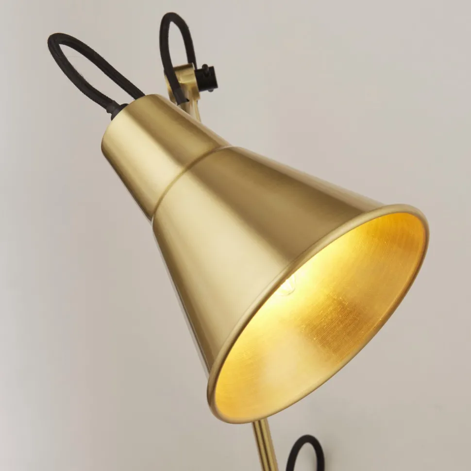 Wandleuchte mit Schalter in Messing Gelenk verstellbar Metall