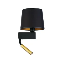 Wandleuchte mit Schalter Lesearm Schwarz Gold Modern