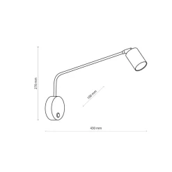 Wandleuchte mit Schalter Metall verstellbar GU10 Schwarz