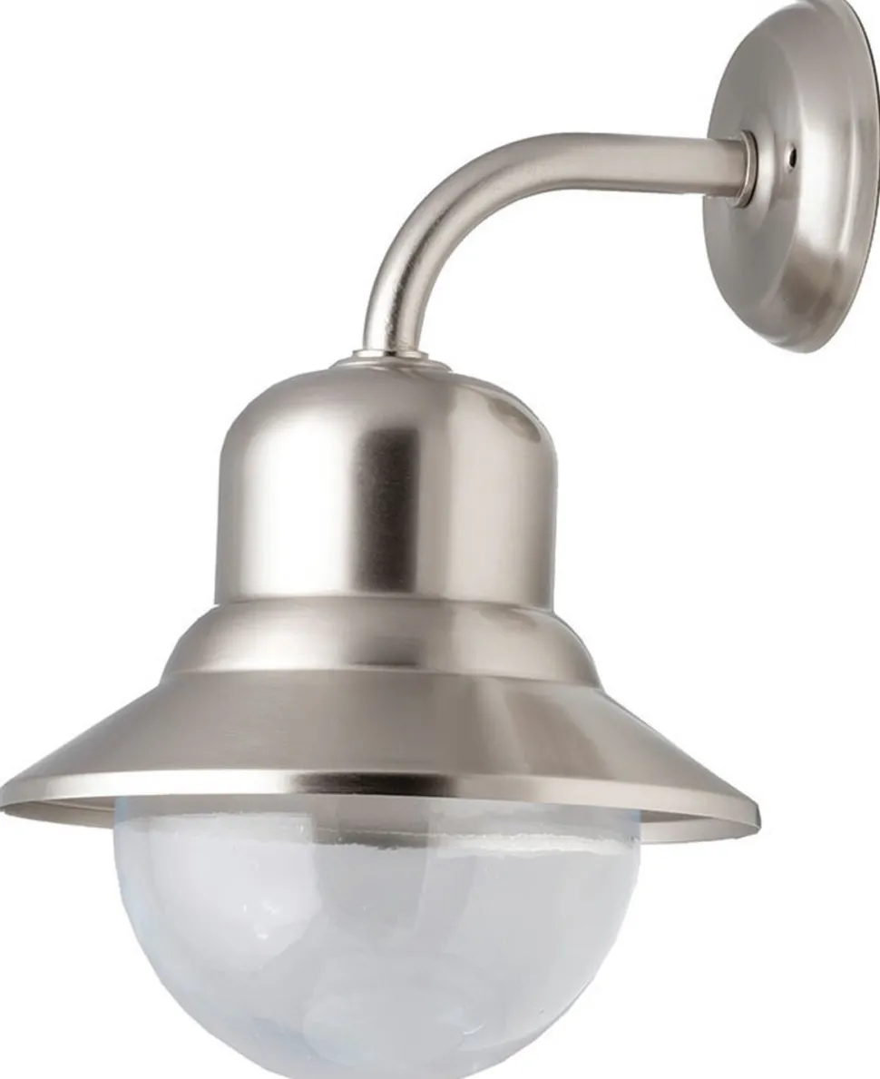 Wandleuchte Nickel Echt-Messing Haus Hof Balkon