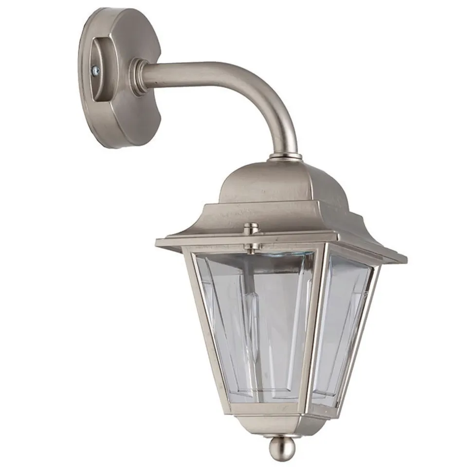 Wandleuchte Nickel IP43 Echt-Messing Wand außen