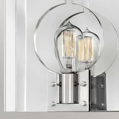 Wandleuchte quadratisch 26,1 cm hoch Nickel poliert E27