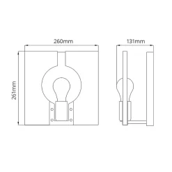 Wandleuchte quadratisch 26,1 cm hoch Nickel poliert E27
