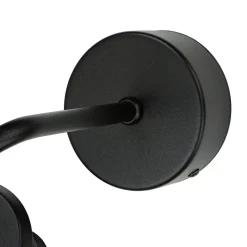 Wandleuchte Rauchglas Kugelschirm E27 Pendelarm Schwarz