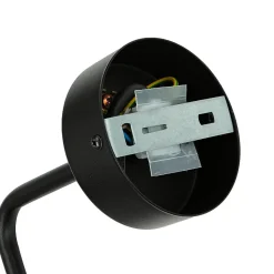 Wandleuchte Rauchglas Kugelschirm E27 Pendelarm Schwarz