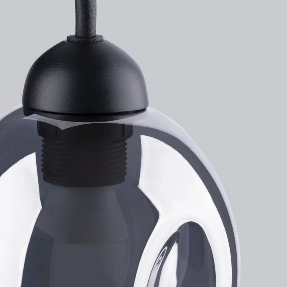 Wandleuchte Rauchglas Schwarz E27 dekorativ SEGIN