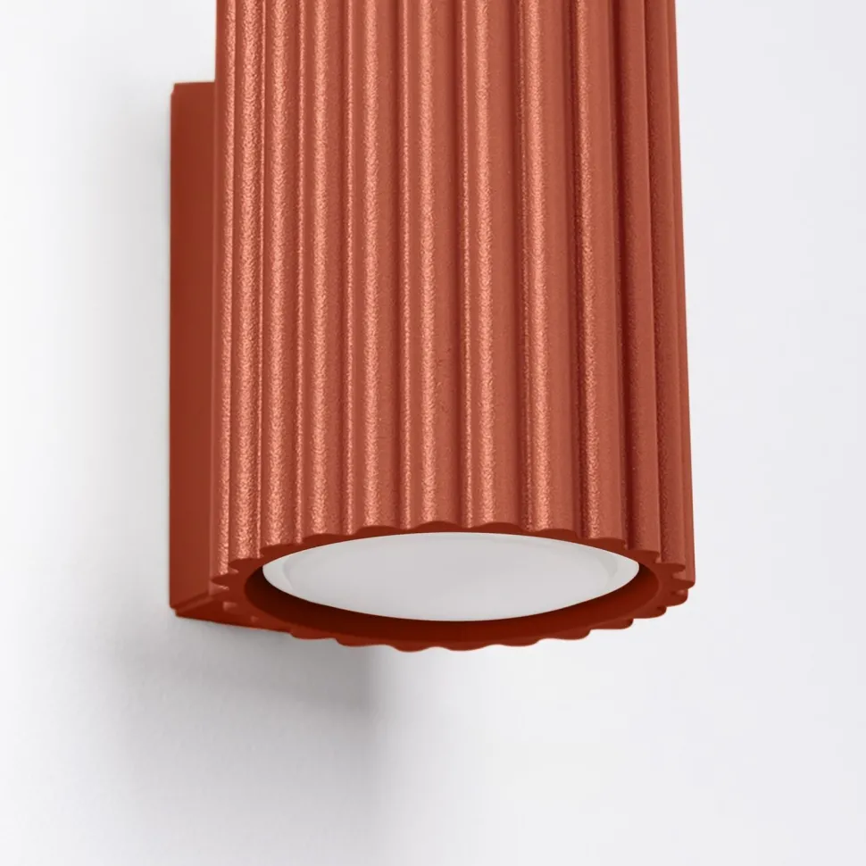 Wandleuchte Rot klein H: 10 cm Aluminium GU10 Indoor