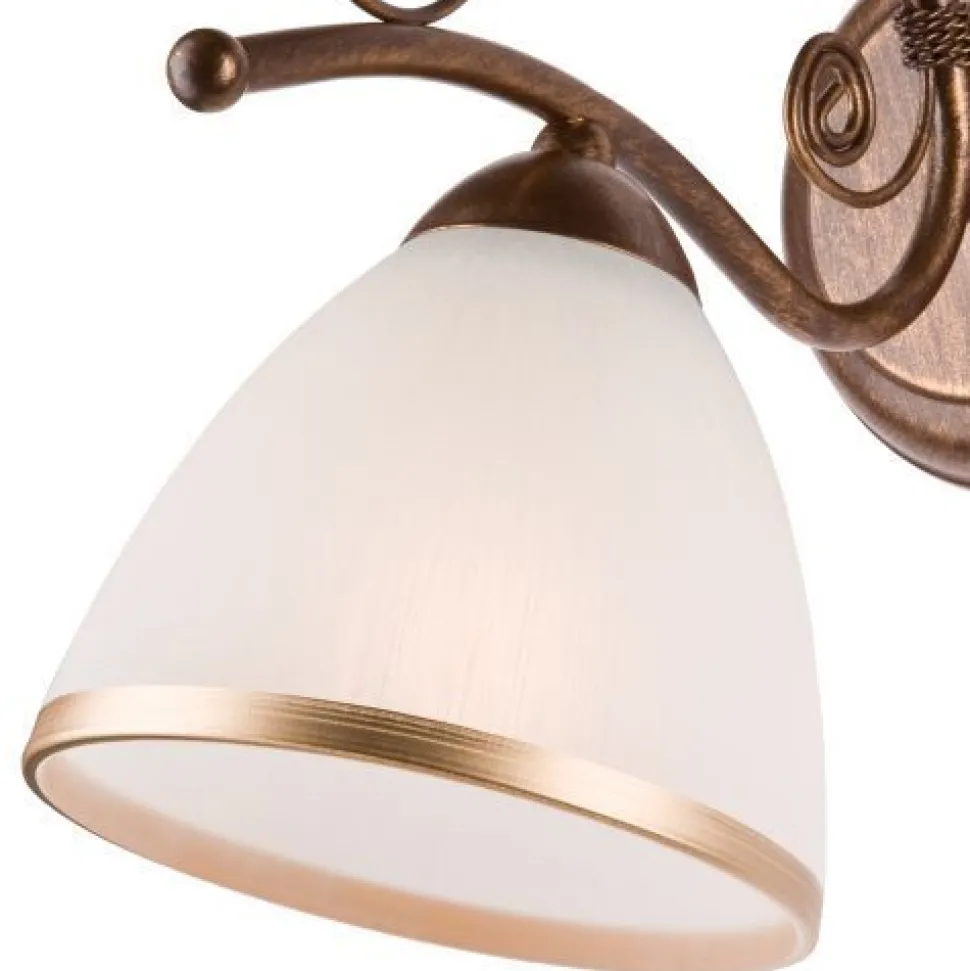 Wandleuchte Schirm Shabby Braun antik Metall