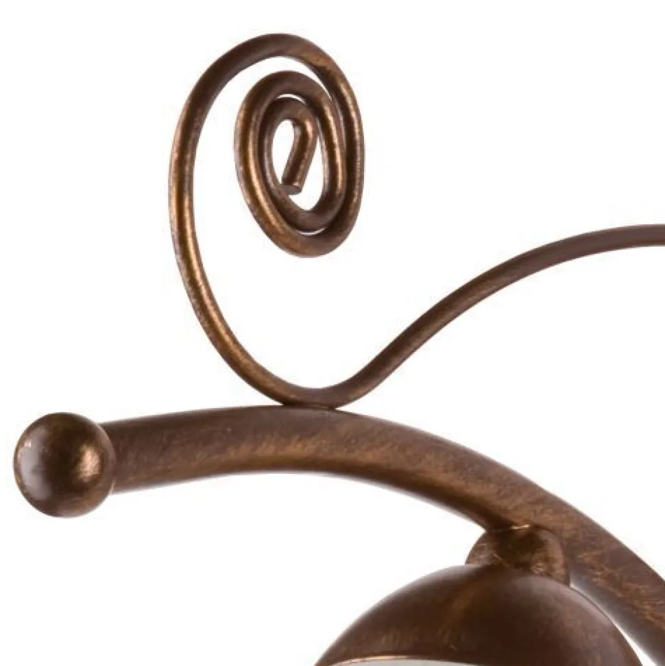 Wandleuchte Schirm Shabby Braun antik Metall