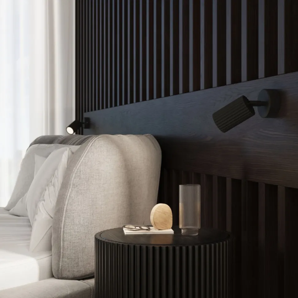 Wandleuchte Schwarz GU10 Modern B: 8 cm klein schwenkbar