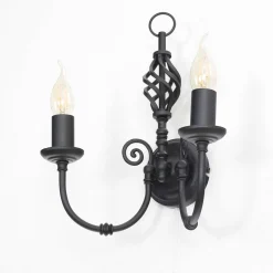 Wandleuchte schwarz Jugendstil 2-flmg.