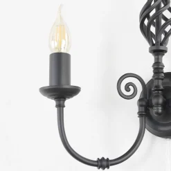 Wandleuchte schwarz Jugendstil 2-flmg.