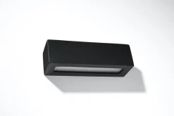 Wandleuchte Schwarz Keramik Glas Up Down indirekt E27