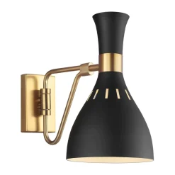 Wandleuchte Schwarz Messing E27 Metall Retro Design