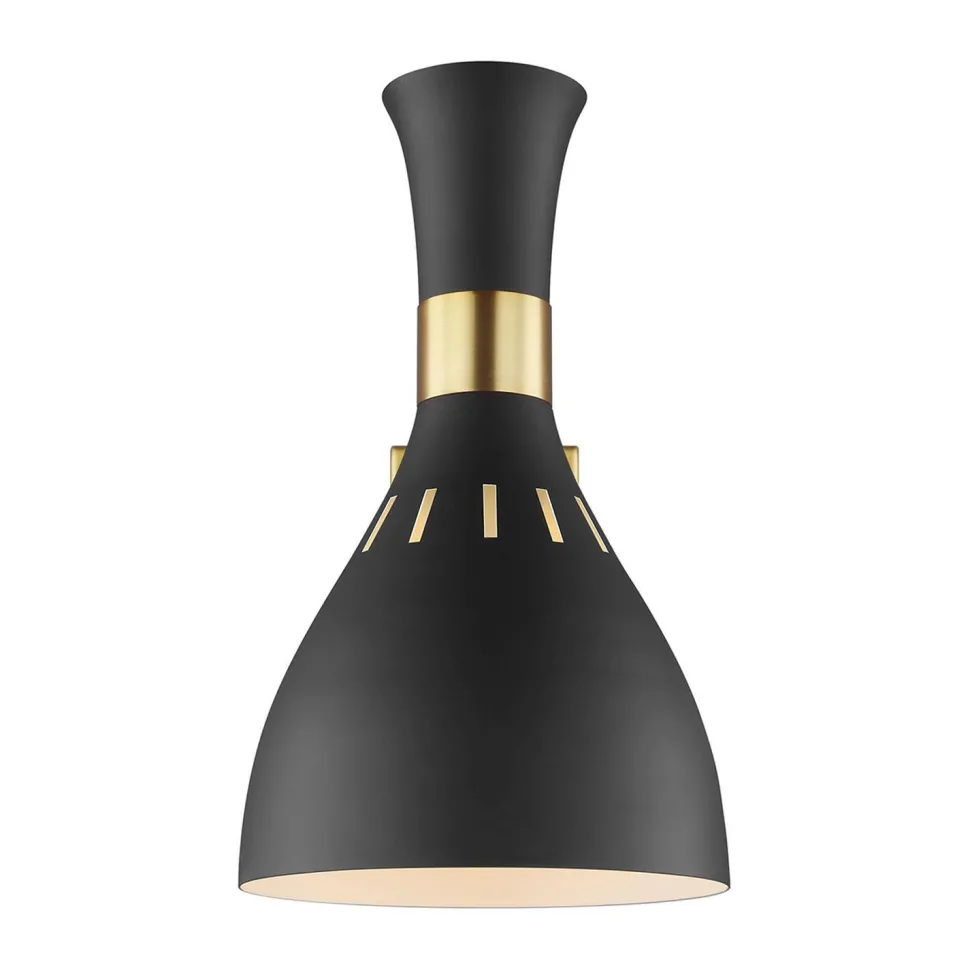 Wandleuchte Schwarz Messing E27 Metall Retro Design