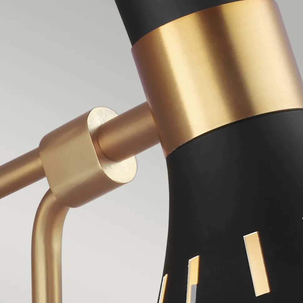 Wandleuchte Schwarz Messing E27 Metall Retro Design