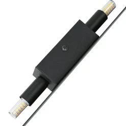 Wandleuchte Schwarz Modern Metall 50 cm lang flach eckig