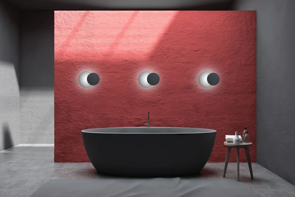 Wandleuchte Schwarz rund G9 indirekte Beleuchtung