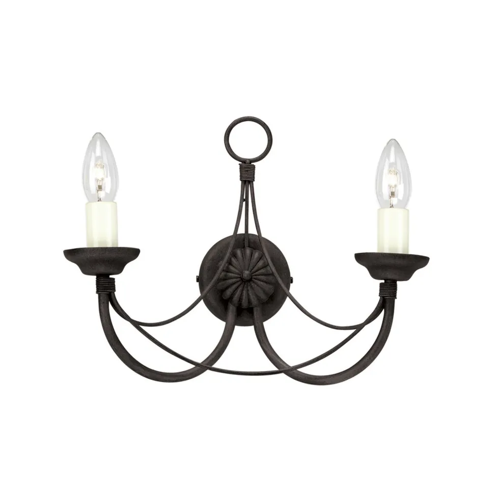 Wandleuchte Schwarz Weiß Rustikal Metall GOTICA 1