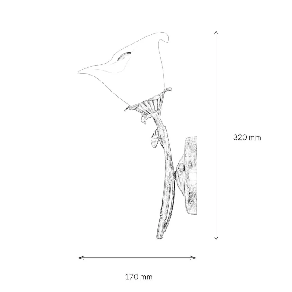 Wandleuchte Shabby Blumen Creme Weiß Landhaus