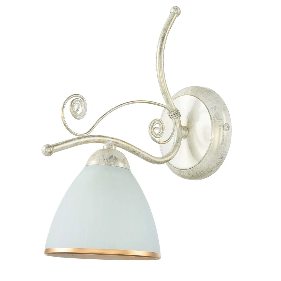 Wandleuchte Shabby Jugendstil Metall Lampe Glas