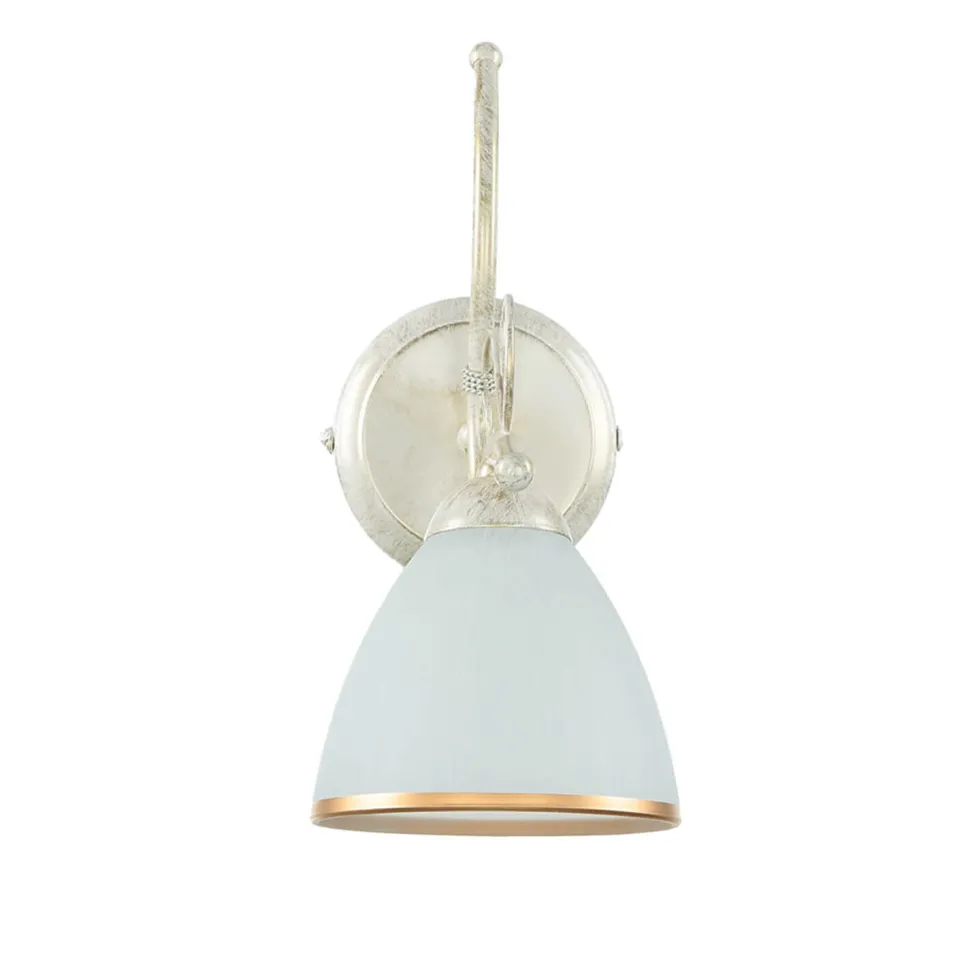 Wandleuchte Shabby Jugendstil Metall Lampe Glas