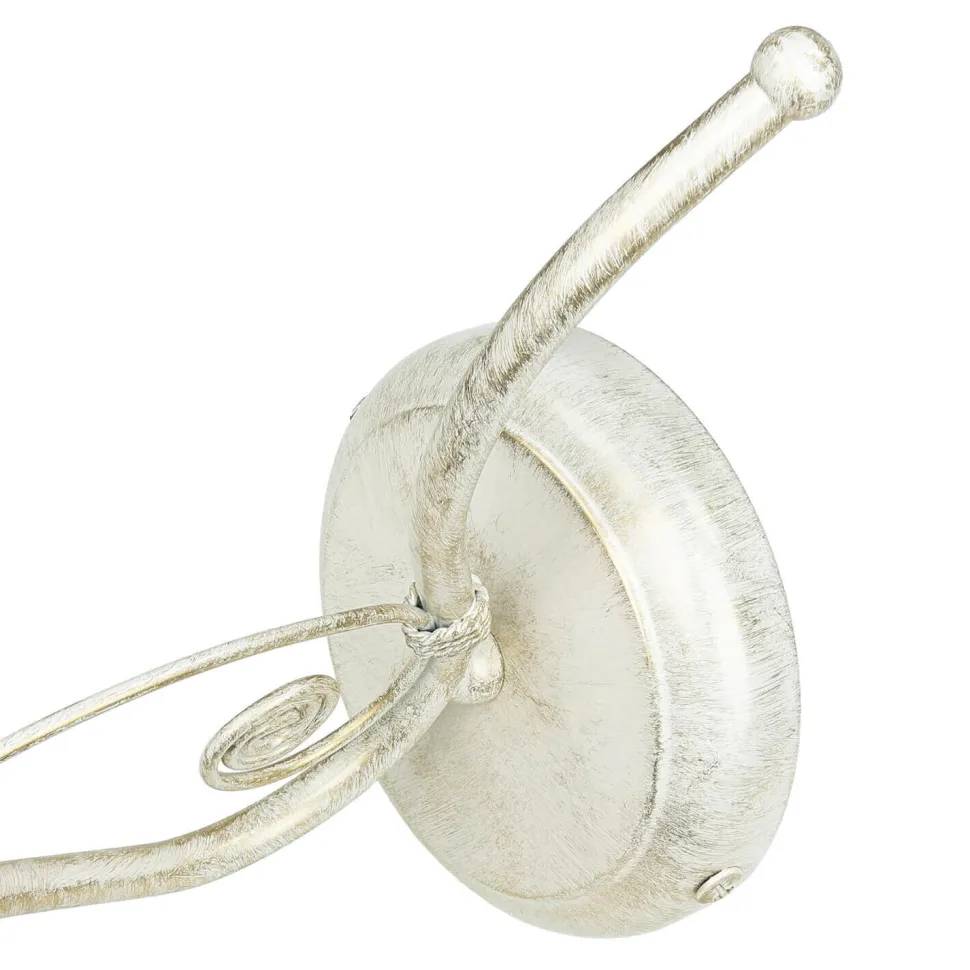 Wandleuchte Shabby Jugendstil Metall Lampe Glas