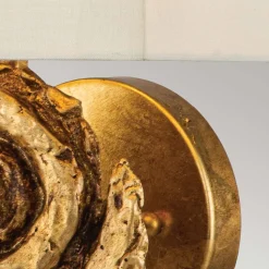 Wandleuchte Stoff 31,8 cm hoch in Blattgold Weiß