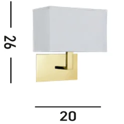 Wandleuchte Stoff Metall blendarm H:26 cm mit Schalter