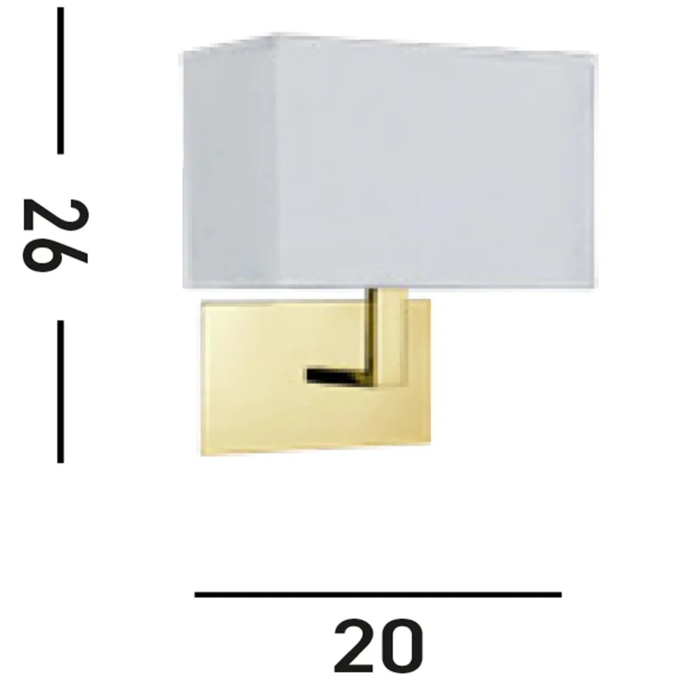 Wandleuchte Stoff Metall blendarm H:26 cm mit Schalter