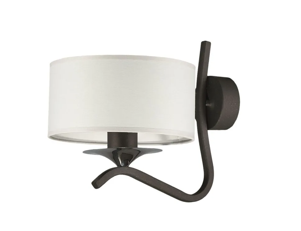 Wandleuchte Stoff Schirm Graphit Weiß DAGNO Lampe