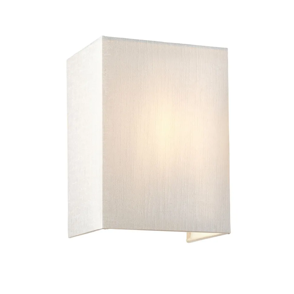 Wandleuchte Stoff Schirm Up Down Creme Messing E27