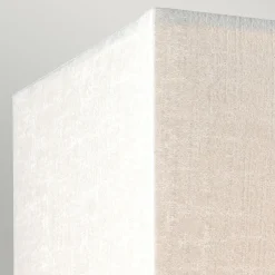 Wandleuchte Stoff Schirm Up Down Creme Chrom eckig