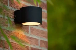 Wandleuchte Up Down Aluminium Schwarz IP54 G9 Balkon