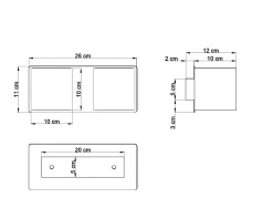 Wandleuchte Up Down B:26cm 2xG9 Schwarz Metall