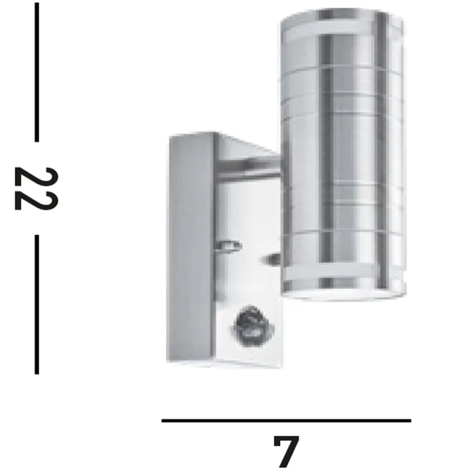 Wandleuchte Up Down IP44 Außen Bewegungsmelder Stahl